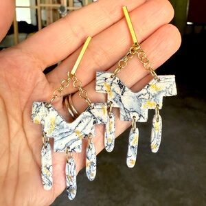 Handmade marble boho earrings